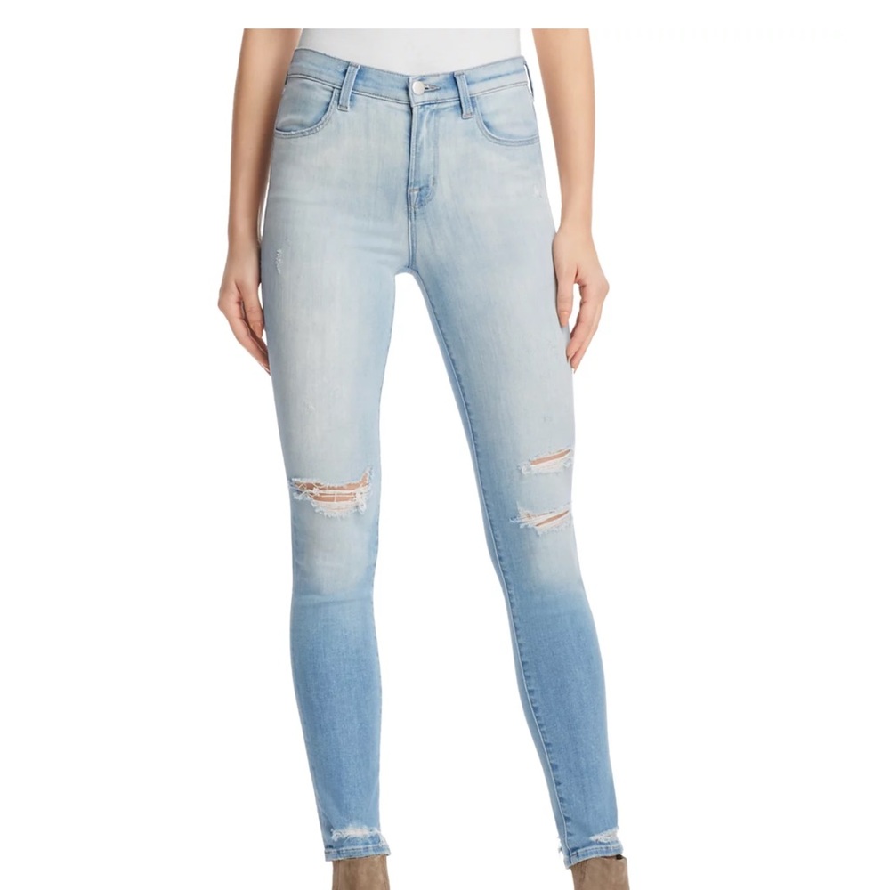 J Brand Maria High Rise Skinny Jeans in Superstar Destruct